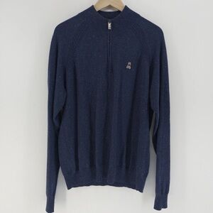 Psycho Bunny Purple Speckled 1/4 Zip Cashmere Blend Long Sleeve Sweater L EUC